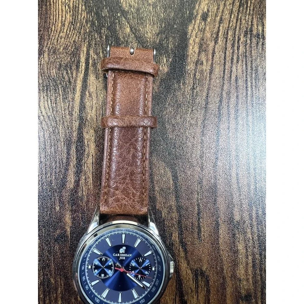 CARIBBEAN JOE CJ7108SL Brown Tone Band Quartz Analog Men's Watch Needs Battery